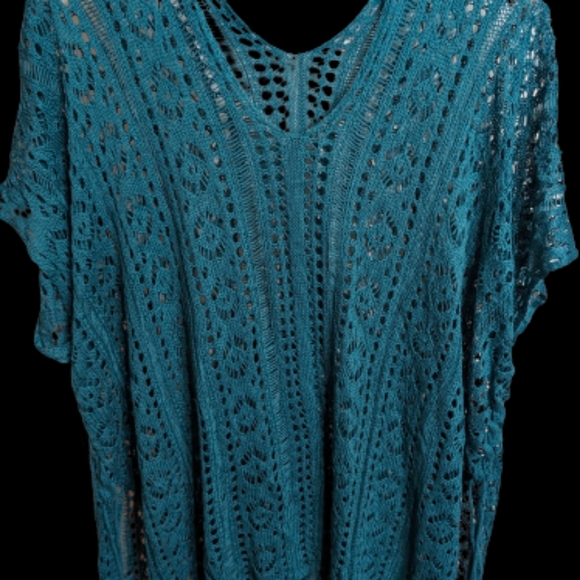 Swim Coverup Womens Beach Pool Teal Blue - Picture 6 of 14
